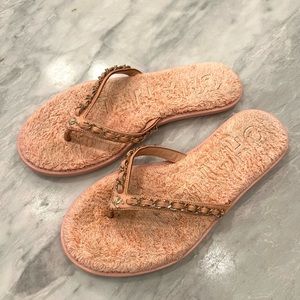 Authentic Chanel pink flip flops 36
